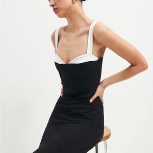 Elegant Black and White Women's Dress